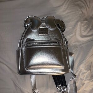 Disney 100th Anniversary Platinum Drip Minnie Mouse Loungefly Backpack